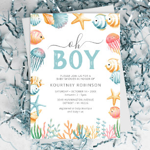 Under the Sea Oh Boy Baby Shower Invitation