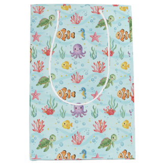 Under the Sea Party Colourful Ocean Creatures Medium Gift Bag