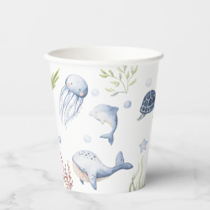Under the Sea Party Decorations, Ocean Animals Paper Cups