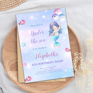 Under the Sea Party for Girls with Tail Design Invitation