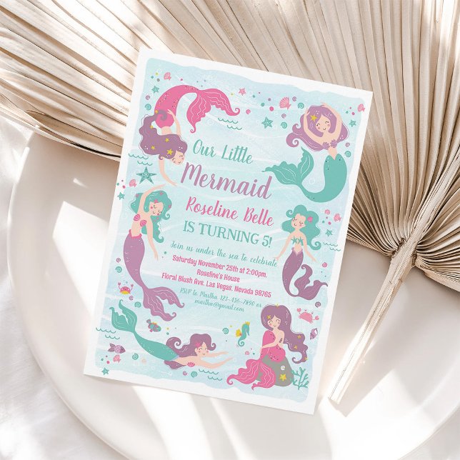 Under the Sea Party Mermaid Birthday Invitation (Creator Uploaded)