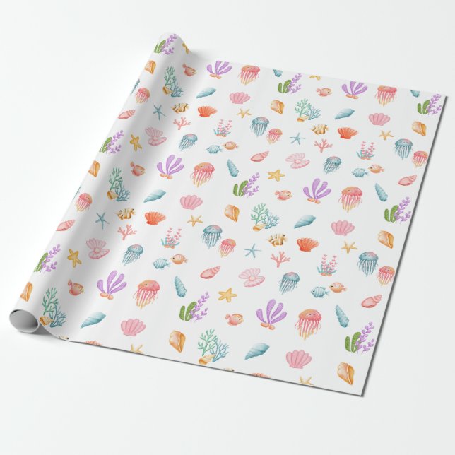 Under The Sea Pattern Wrapping Paper (Unrolled)