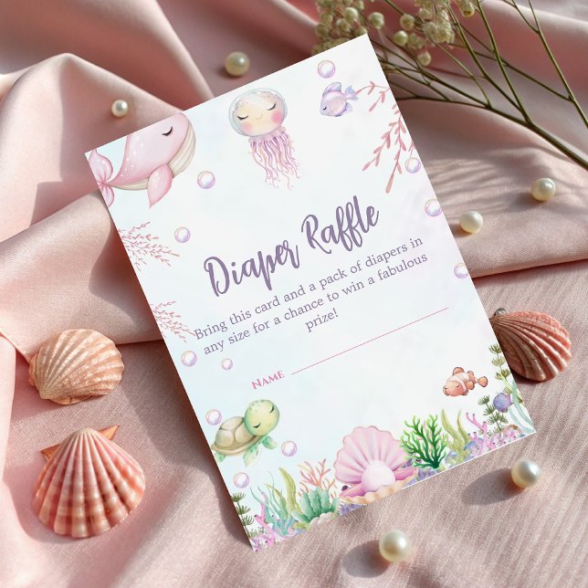 Under the Sea Pearl Baby Shower – Diaper Raffle  Enclosure Card (Creator Uploaded)