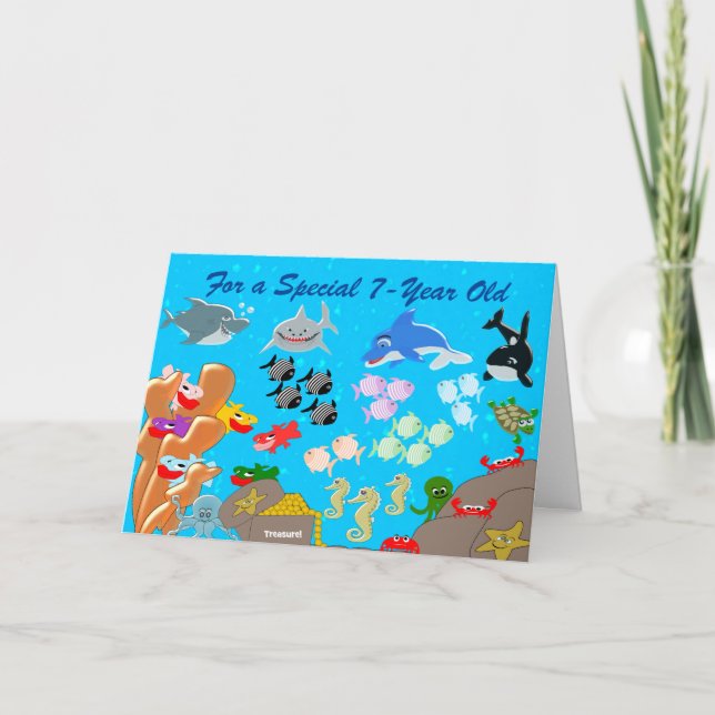 Under The Sea Personalised 7th Birthday Card (Front)