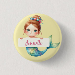 Under the Sea - Personalised Mermaid 3 Cm Round Badge