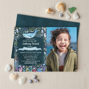 Under The Sea Photo Any Age Birthday Invitations