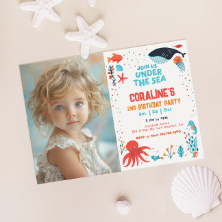 Under The Sea Photo Birthday Invitation 