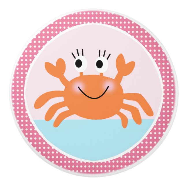 Under the Sea Pink Drawer Pull Knob (Front)