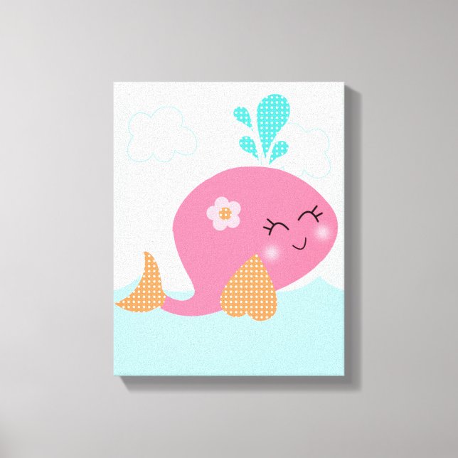 Under the Sea/Pink Whale Canvas Art (Front)
