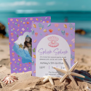 Under The Sea Pool Party Birthday Photo Invitation