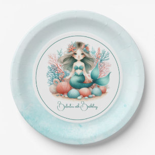 “Under the Sea Princess” Mermaid Birthday Party Paper Plate