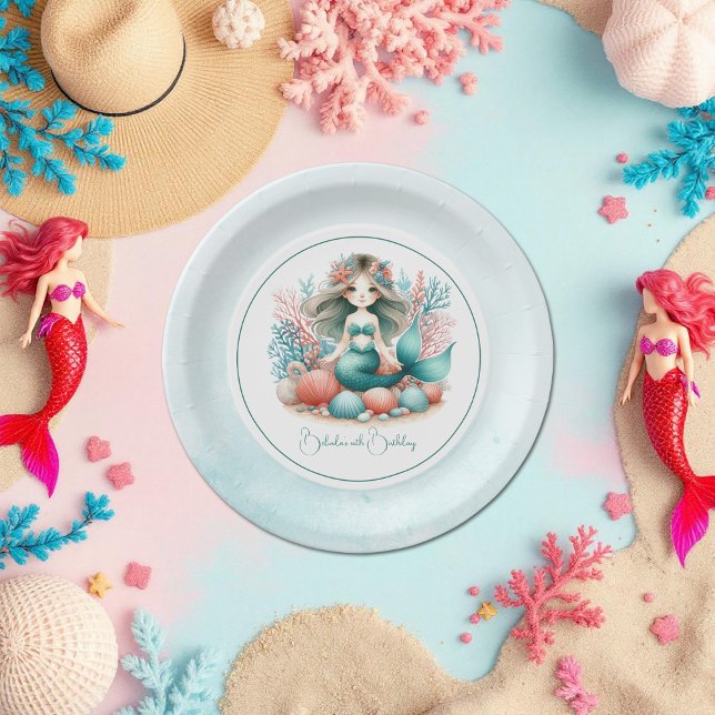 “Under the Sea Princess” Mermaid Birthday Party Paper Plate (“Under the Sea Princess” Mermaid Birthday Party Paper Plates)