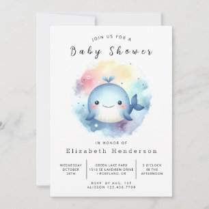 Under The Sea Printable Whale Baby Shower Invitation