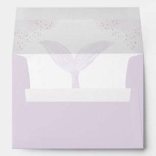Under the Sea Purple Mermaid Girl Birthday Envelope