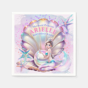 Under The Sea Purple & Teal Mermaid Birthday Bash Napkin