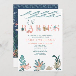 Under the Sea QR Code Multiples Oh Babies Shower Invitation
