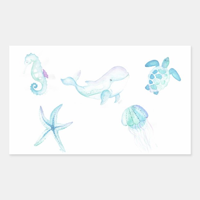 Under The Sea Rectangular Sticker (Front)