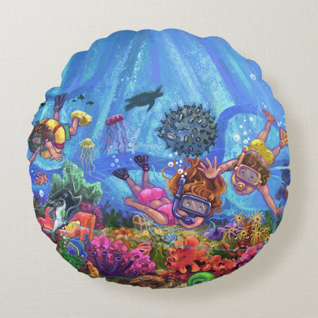 Under the Sea Round Cushion (Front)