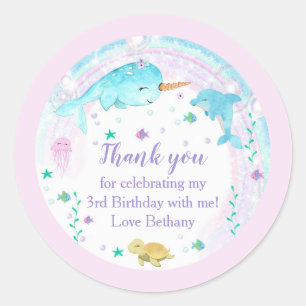Under the Sea Round Favour Sticker