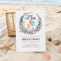 Under the Sea Seahorse Seashell Starfish Birthday