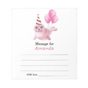 Under the sea Seal Birthday time capsule message Notepad