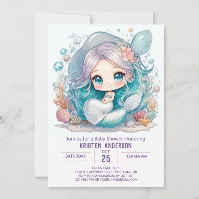 Under the Sea Serenity Baby Shower Invitation (Front)