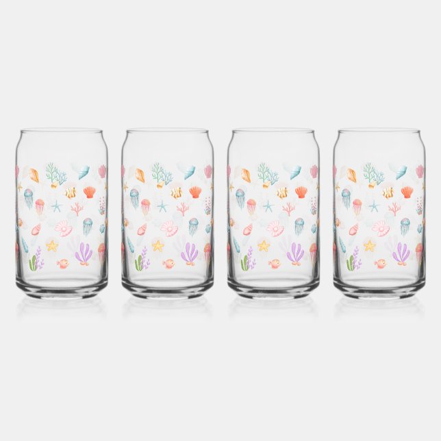 Under The Sea Set 1 Can Glass (Front)
