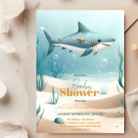 Under the Sea Shark Watercolor Baby Shower 