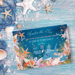 Under The Sea Sharks Kids Birthday Party Invitation<br><div class="desc">Invite your guests to join you for a "Jaw-some" birthday bash with this Under the Sea theme kid's birthday party invitation. Featuring a big shark, a baby shark, goldfish, watercolor seashells, starfish, coral and gold sparkling sand. Perfect for tropical, beach and nautical themed birthday parties. You can easily personalise it,...</div>