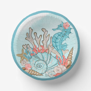 Under the Sea Shell Mermaid Birthday Paper Plate