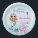 Under the Sea - Splish Splash - Mermaid Birthday Paper Plate<br><div class="desc">Add a special touch to your table with these enchanting "paper plates". Featuring a beautiful Baby Mermaid, a cute turquoise octopus, and colorful sea creatures, they're the perfect combination of magic and fantasy. Ideal for a "Let's Be Mermaids" birthday party, a tropical ocean-themed party, an Under the Sea Mermaid birthday,...</div>