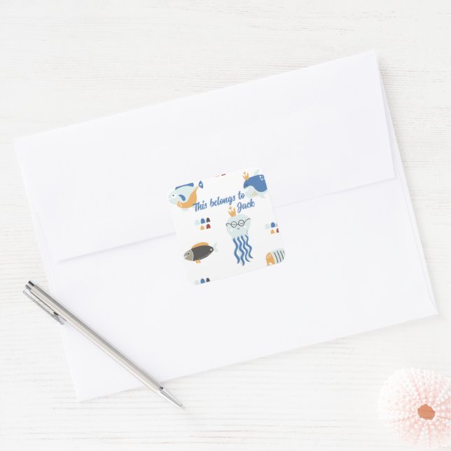 Under The Sea Square Sticker (Envelope)
