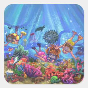 Under the Sea Square Sticker
