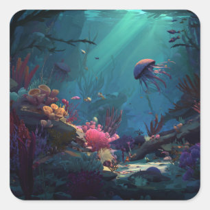 Under The Sea Square Sticker