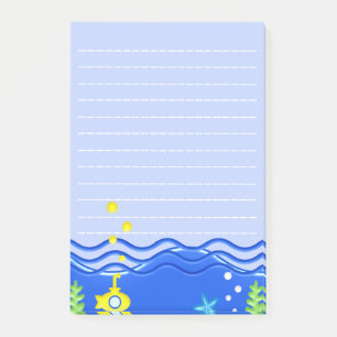Under The Sea Submarine Beach Lined Post-it Notes