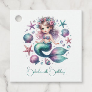 Under the Sea Theme Cute Mermaid Birthday Favour Tags