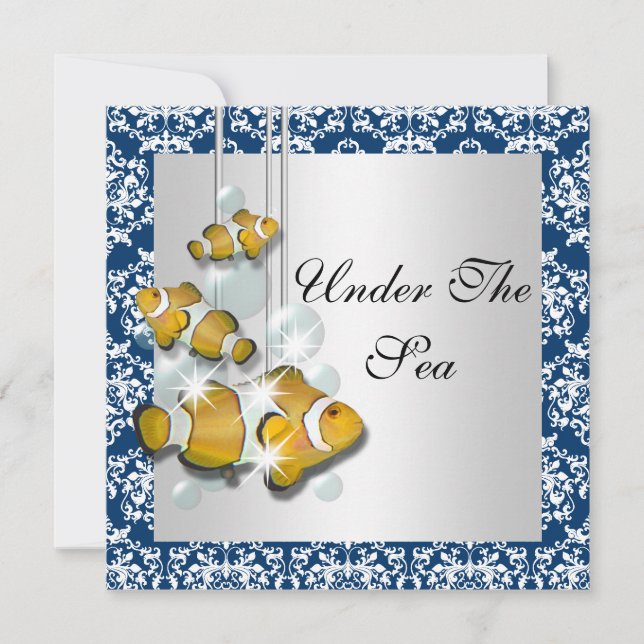 Under The Sea Theme party Invitation (Front)