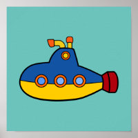 Under The Sea Theme Submarine Illustration