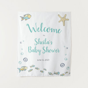 Under The Sea Theme Welcome to Baby Shower Tapestry
