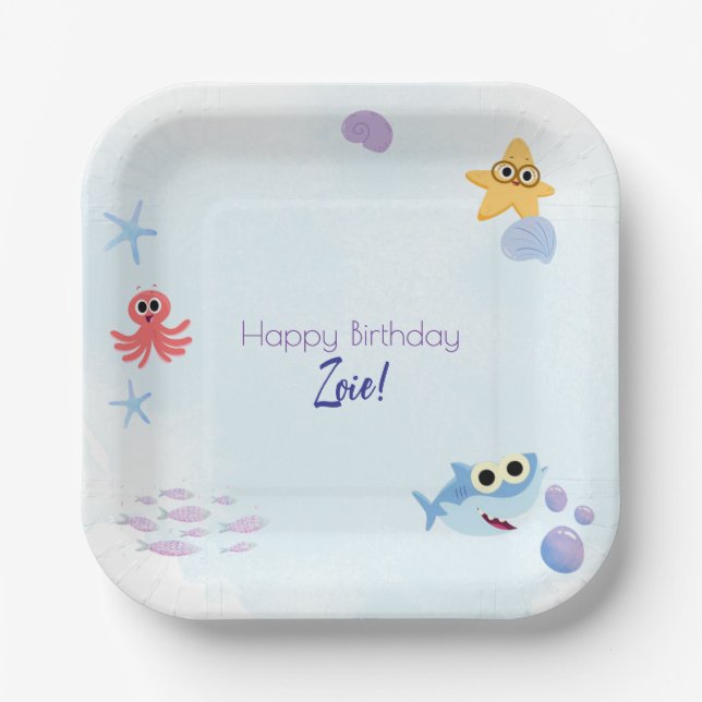 Under the Sea Themed Paper Plate (Front)