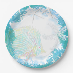 Under the Sea Tropical Themed Paper Plate