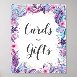 Under the Sea Turquoise Purple Pink Cards & Gifts Poster