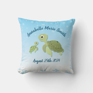 Under the Sea Turtle Baby Shower Cushion
