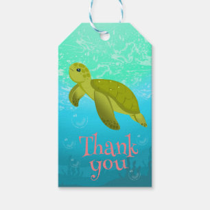 Under The Sea Turtle Birthday Party Gift Tags
