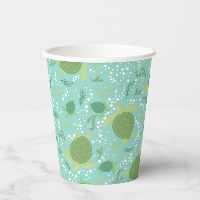 Under the Sea Turtles Baby Shower Paper Cups (Front)
