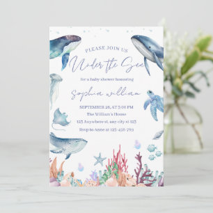 Under the Sea Watercolor Baby Shower Invitation