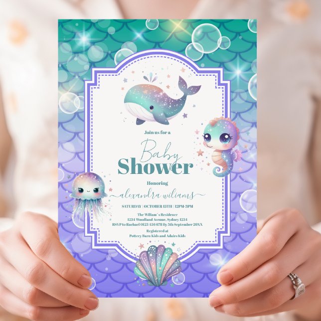Under the Sea Watercolor Baby Shower Invitation (Creator Uploaded)