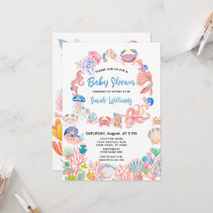 Under the Sea Watercolor Baby Shower Invitation