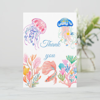 Under the Sea Watercolor Baby Shower Thank You Card