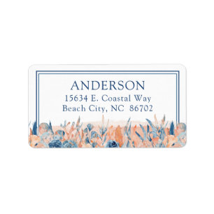 Under the Sea Watercolor Coral Label